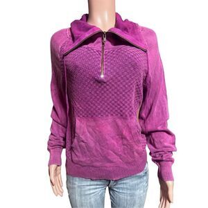 Pulp long sleeve half zip cowl neck boysenberry pullover sweater M